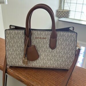 Michael Kors Scarlet extra small Tan and Cream Satchel